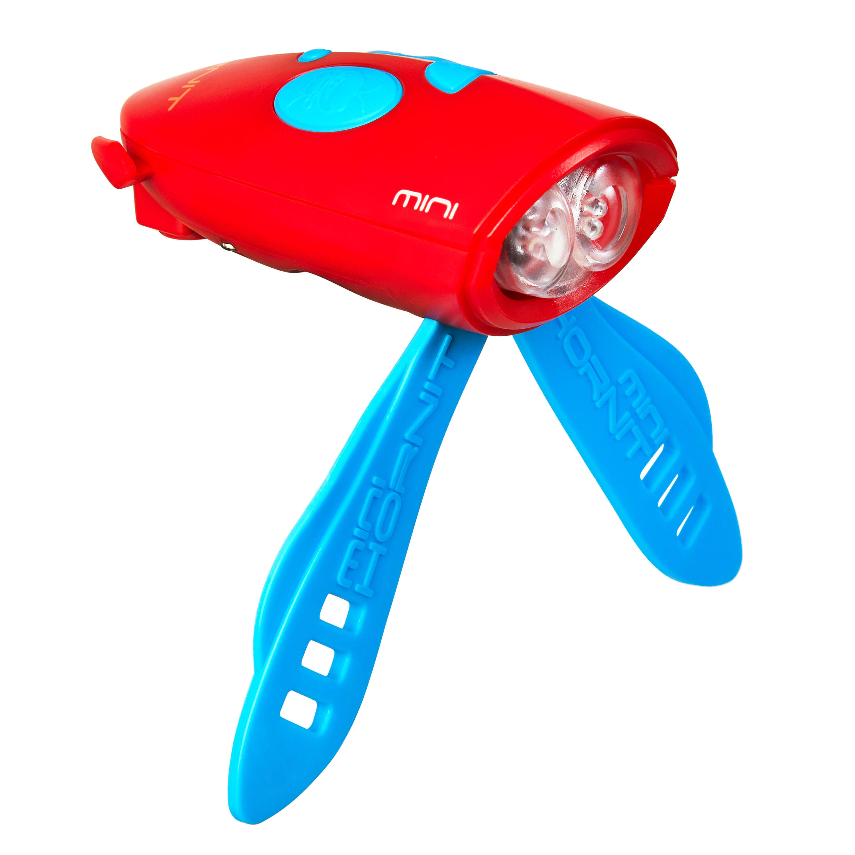 Mini Hornit – Bel en licht voor fiets en step - Blauw / Rood 5/5