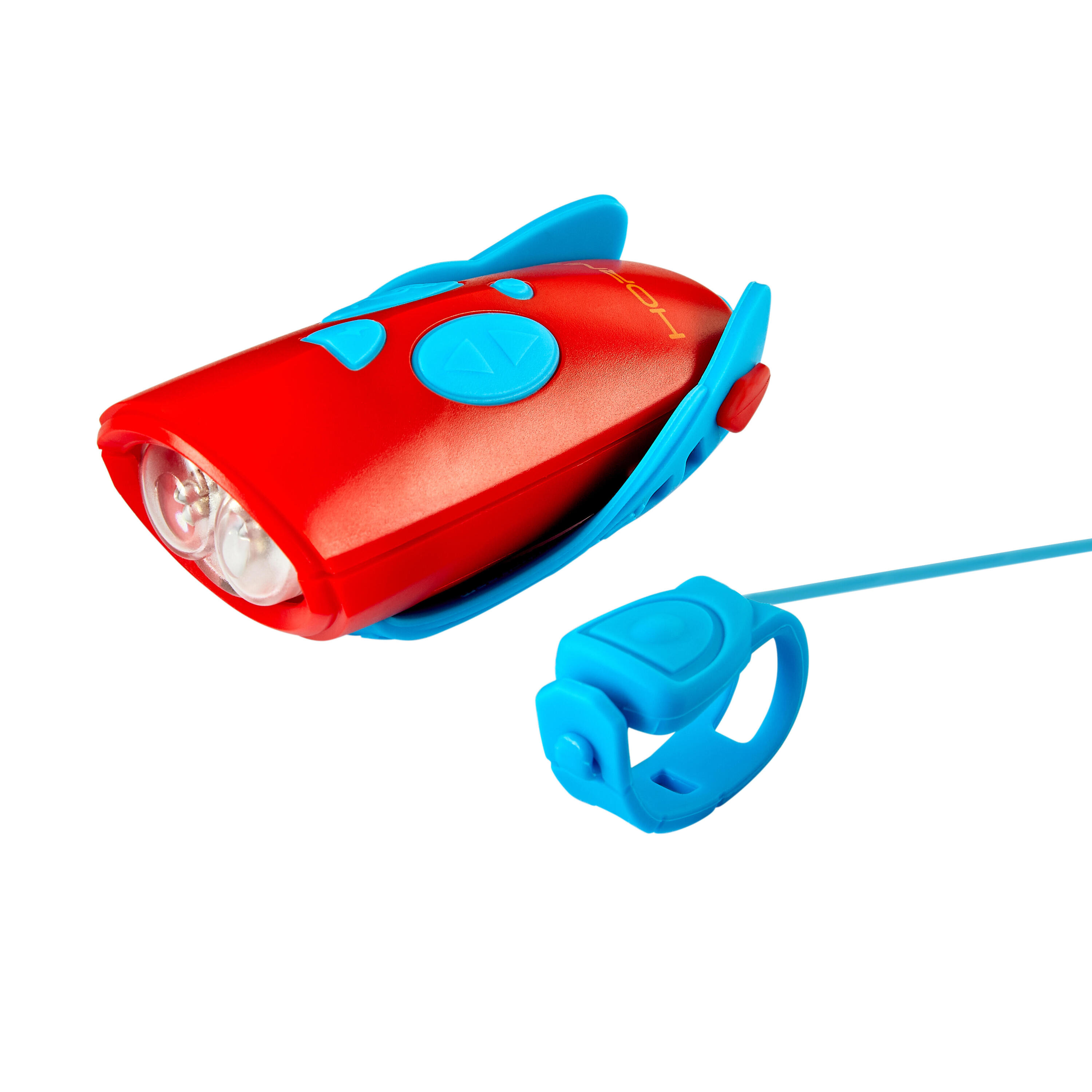 Mini Hornit – Bel en licht voor fiets en step - Blauw / Rood 2/5