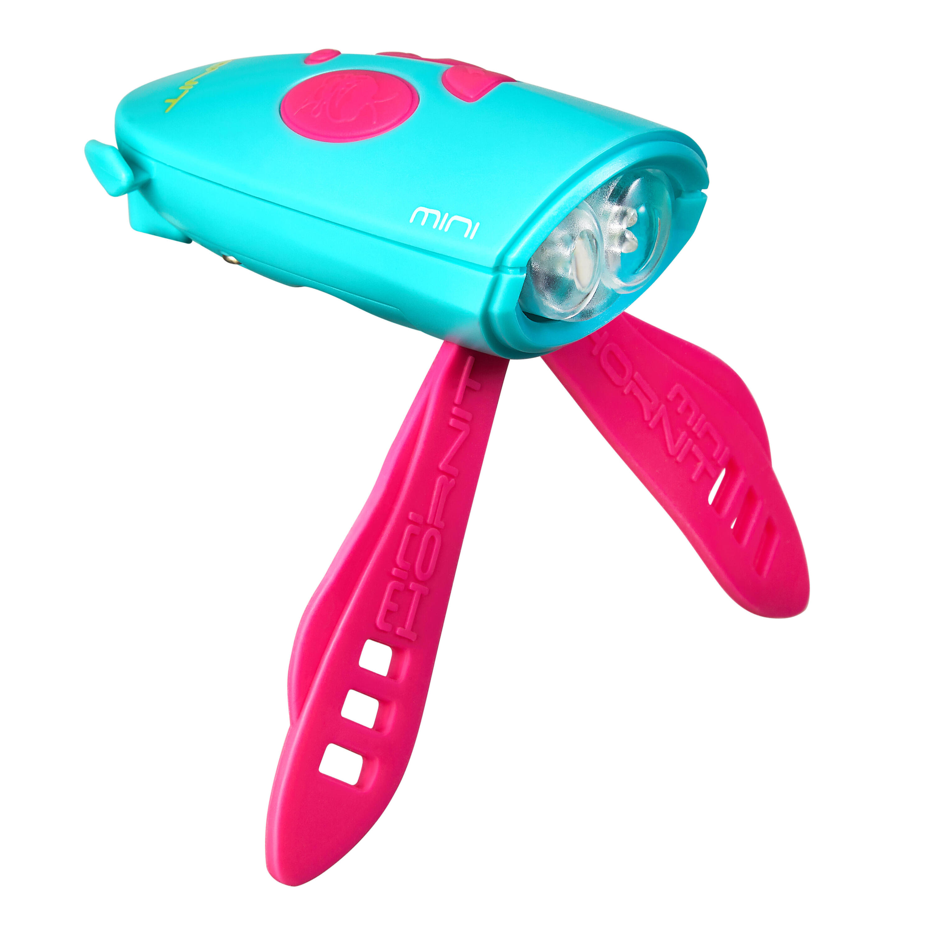 Mini Hornit – Campanello e luce per bici e monopattino - Rosa / Turchese 4/4