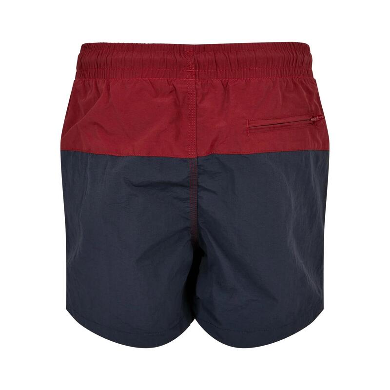 Jongens Kleurblok Zwemshort (Marine / Bourgondië)