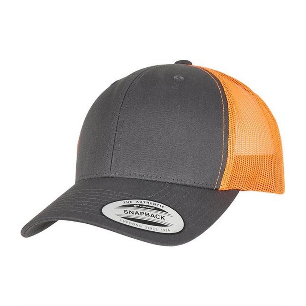 FLEXFIT Unisex Adult Two Tone Trucker Cap (Charcoal Grey/Neon Orange)