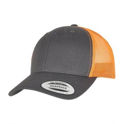 HerrenDamen Unisex Zweifarbig Trucker Cap Damen und Herren Anthrazit/Neon-Orange