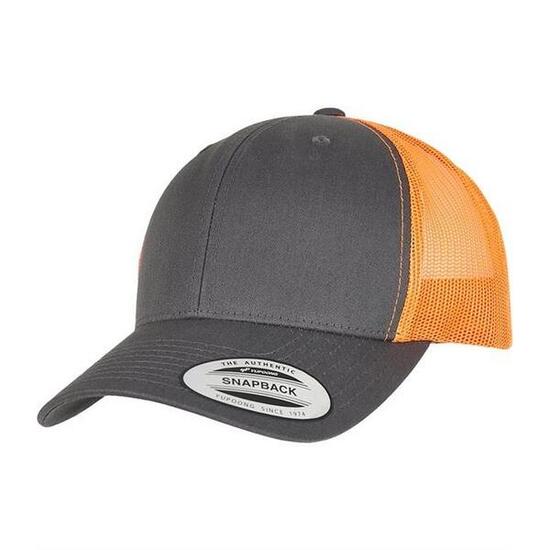 HerrenDamen Unisex Zweifarbig Trucker Cap Damen und Herren Anthrazit/Neon-Orange