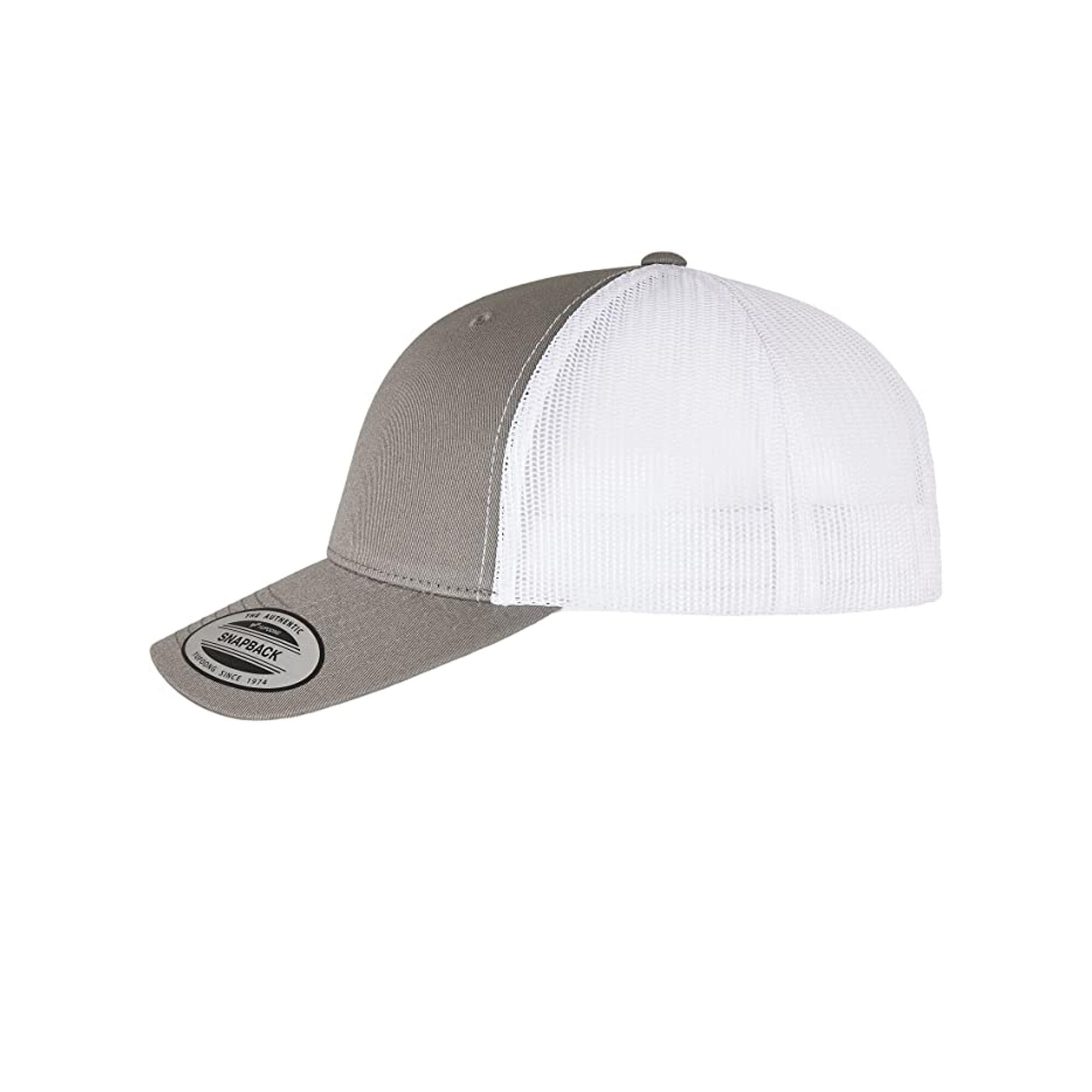Unisex Adult Classics Two Tone Trucker Cap (Grey/White) 3/3