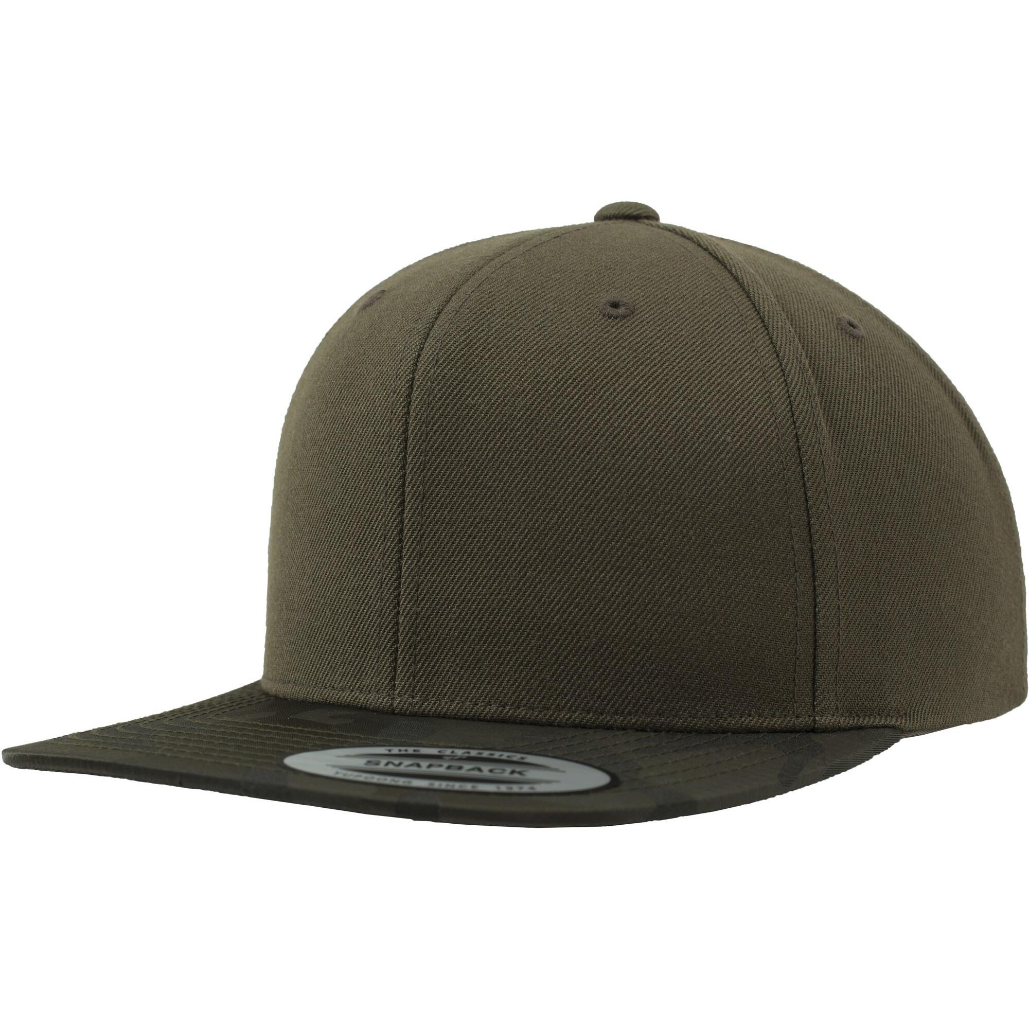 Camo Visor Snapback Cap (Pack of 2) (Olive Camo) 1/3