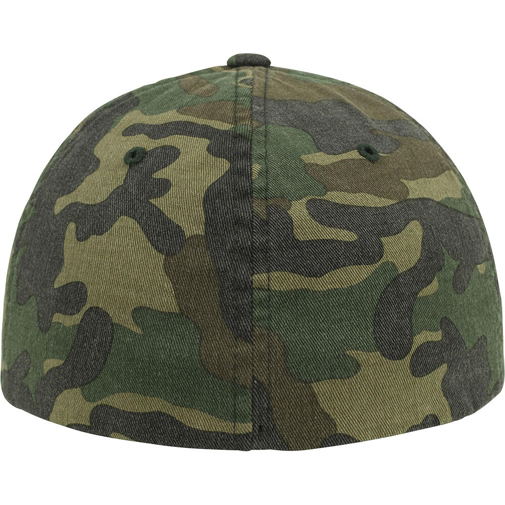Garment Washed Camo Baseball Cap (Green Camo) 2/3