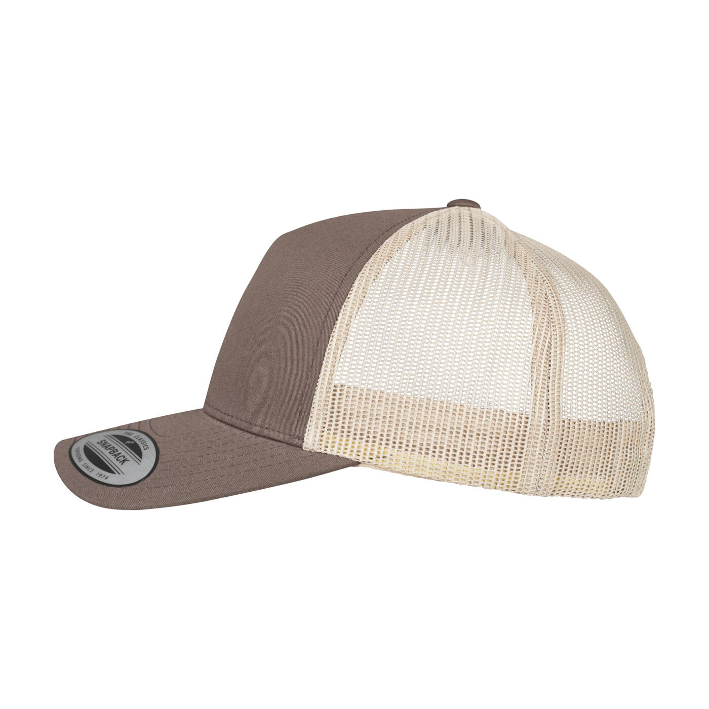 Trucker Cap 5 Segmente für HerrenDamen Unisex Damen und Herren Braun/Khaki 3/4