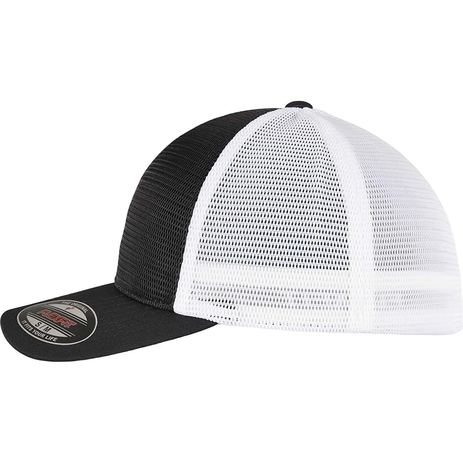 Unisex Adult Omnimesh Mesh Two Tone Cap (Black/White) 3/3
