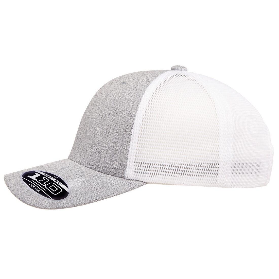 Cap Due Toni Adulto Unisex Flexfit 110 Argento Bianco Mélange 3/4