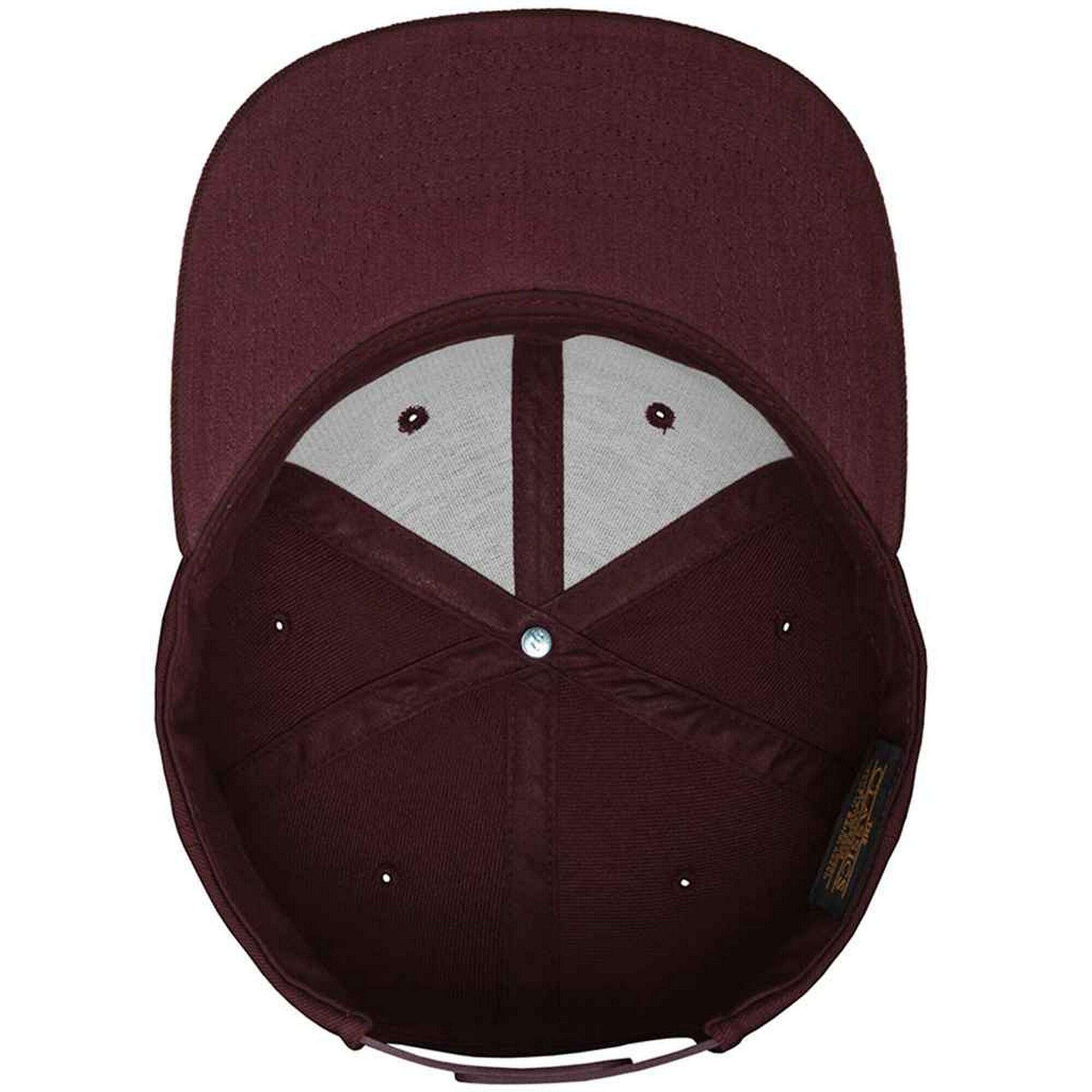 Mens Classic Snapback Cap (Maroon/Maroon) 3/3