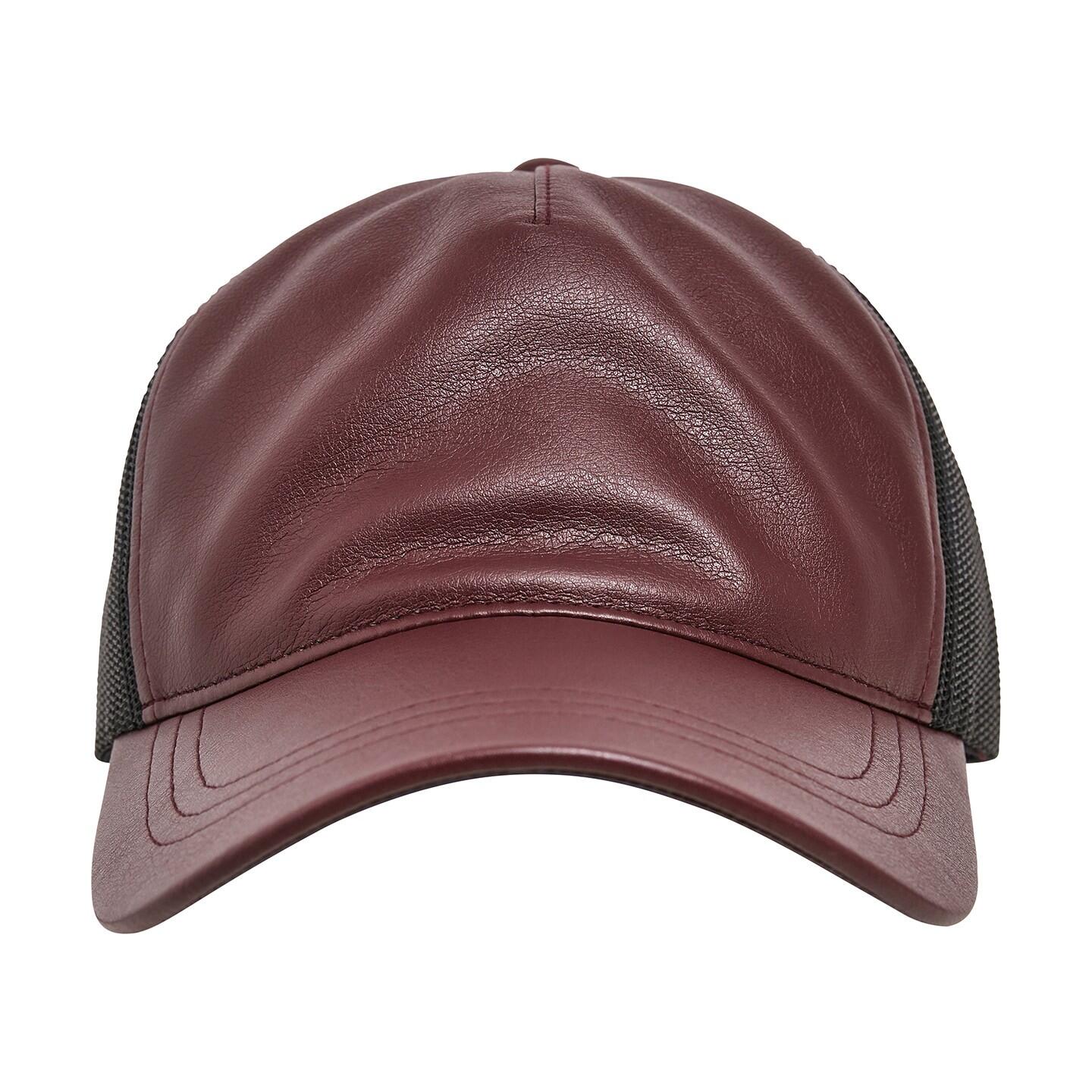Unisex Adult Trucker Cap (Maroon/Black) 3/4
