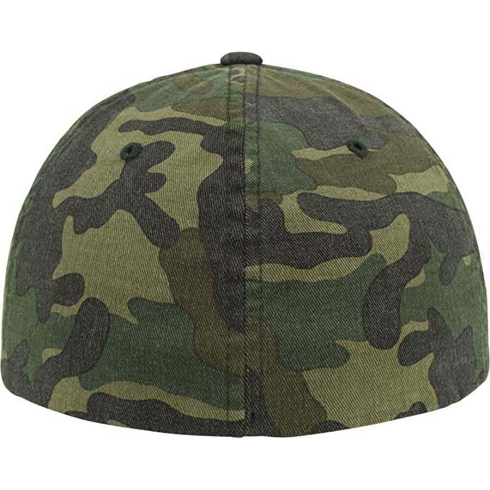 Garment Washed Camo Baseball Cap (Pack of 2) (Green Camo) 3/4