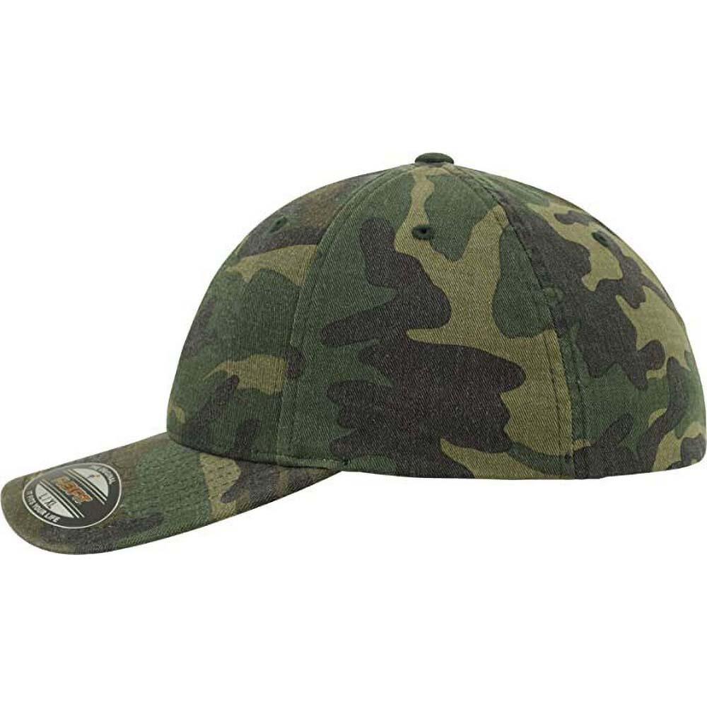 Garment Washed Camo Baseball Cap (Pack of 2) (Green Camo) 4/4