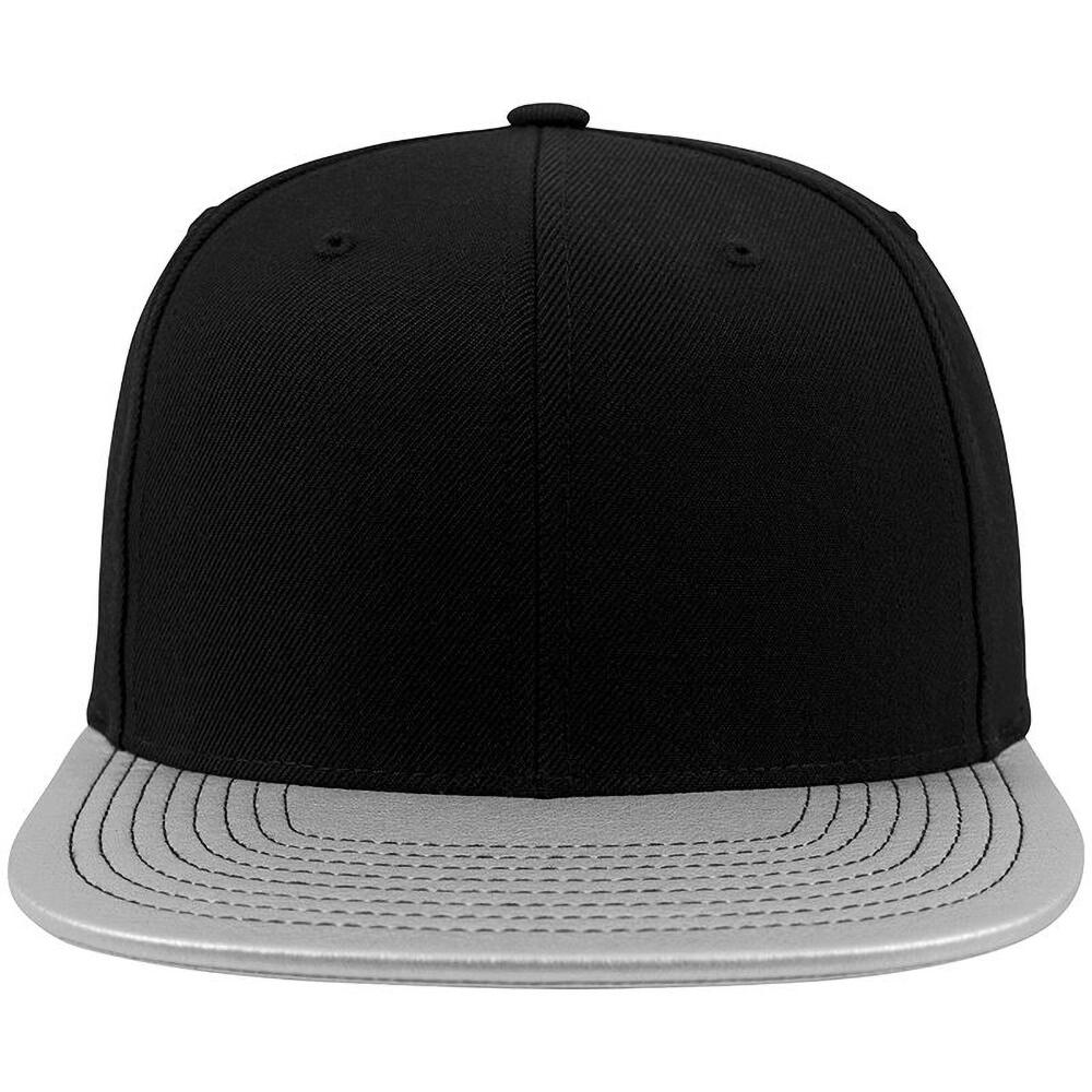 MetallEffekt Schirm Snapback Kappe Damen und Herren Silber 3/3