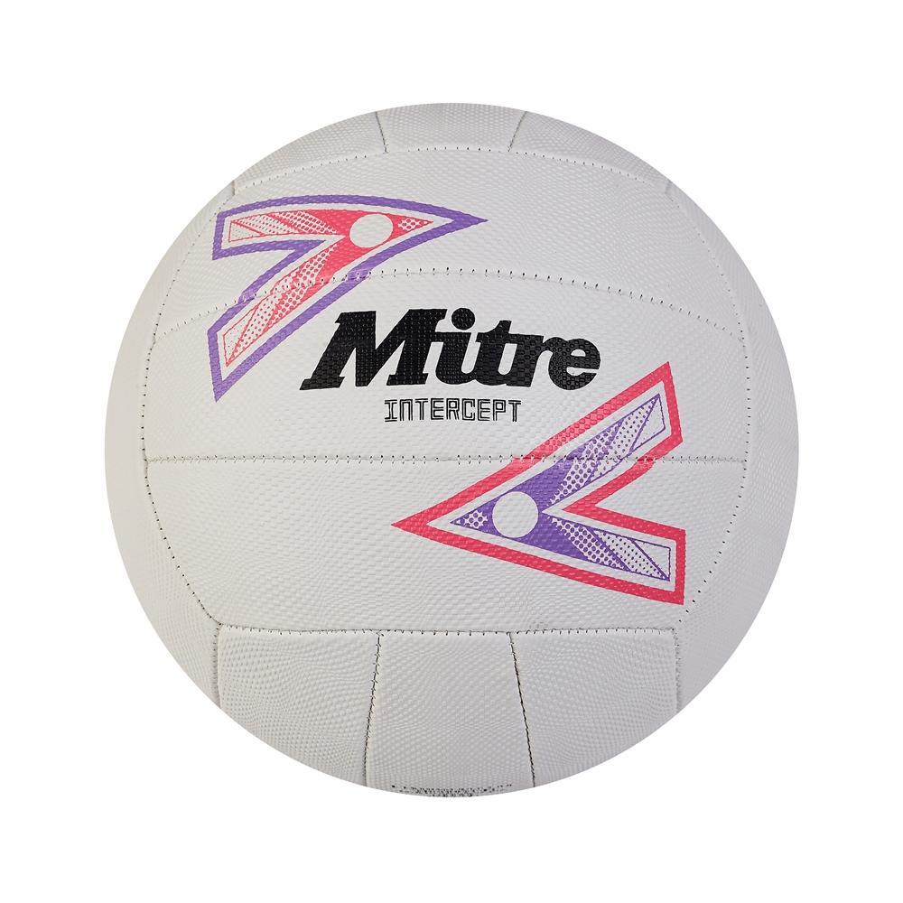 MITRE 2024 Intercept Netball (White/Purple/Pink)