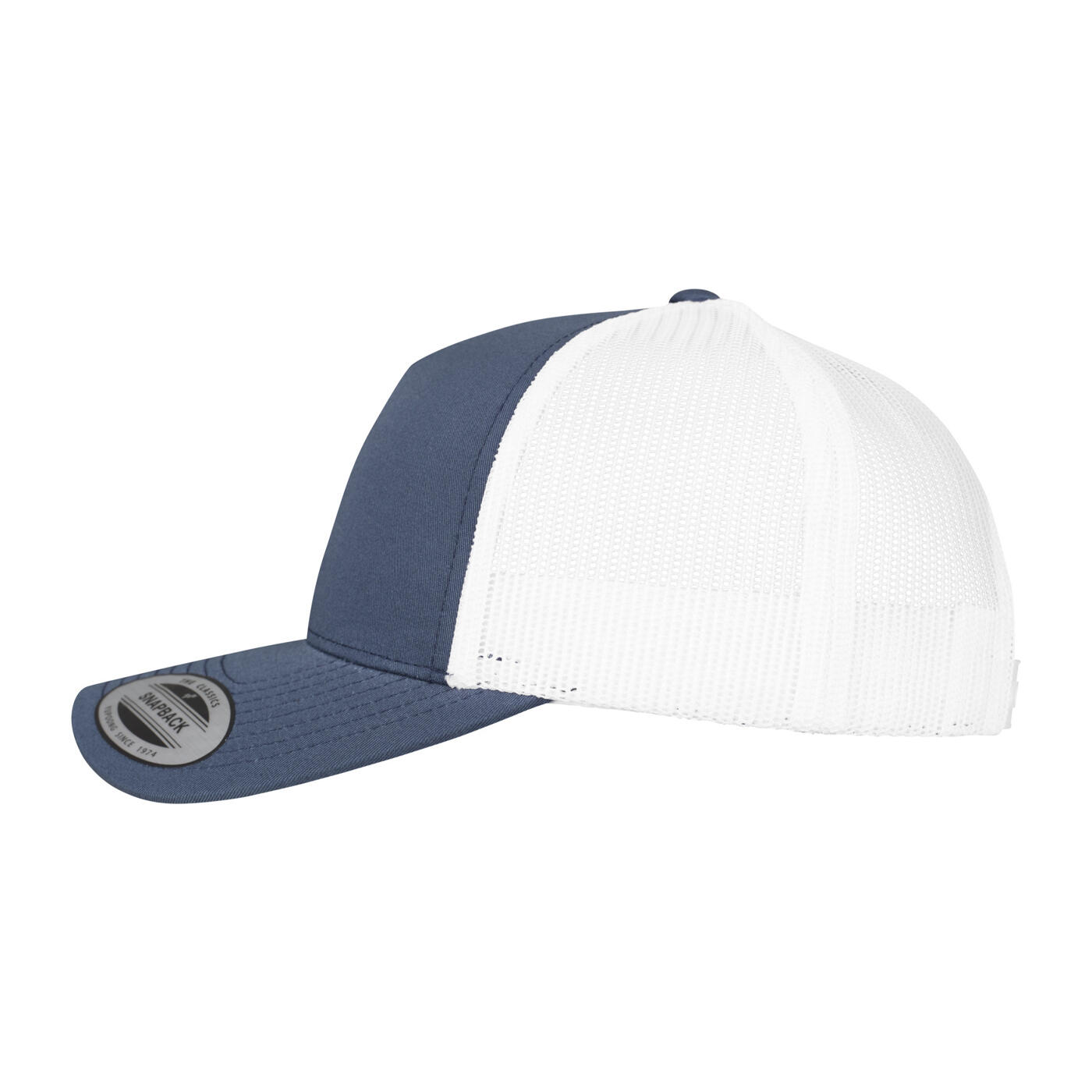 Trucker Cap 5 Segmente für HerrenDamen Unisex Damen und Herren Marineblau/Weiß 3/4