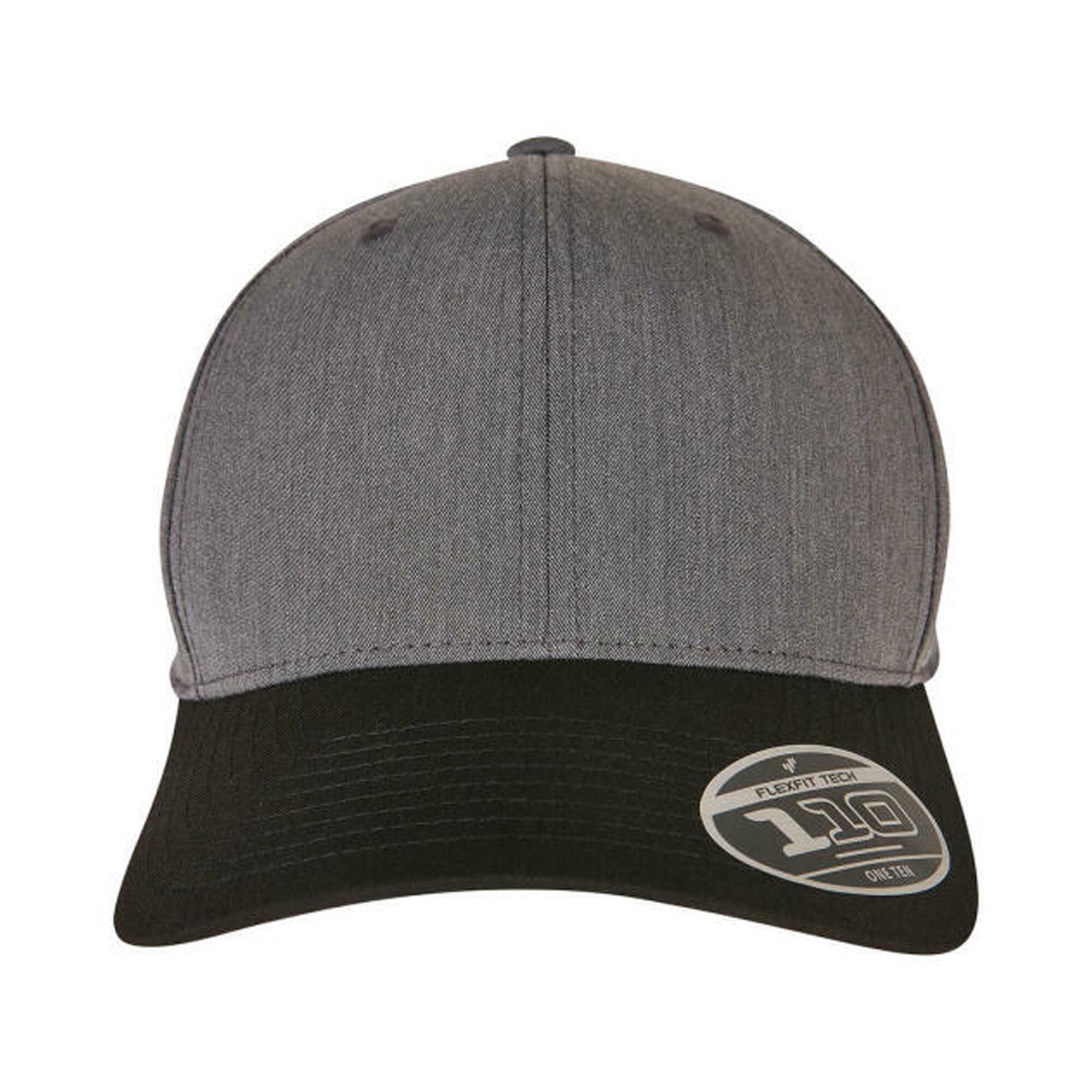 Unisex Adult 110 Contrast Melange Cap (Dark Grey/Black) 3/3