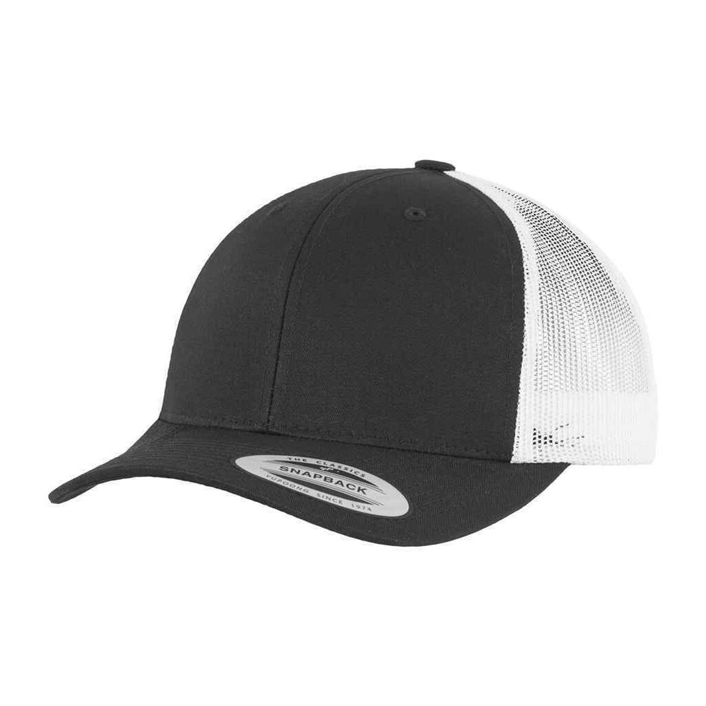 Unisex Adult Classics Recycled Two Tone Trucker Cap (Black/White) 1/4