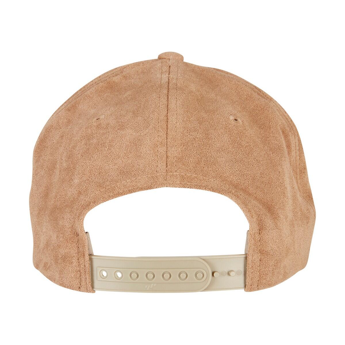 Unisex Adult Faux Suede Snapback Cap (Khaki) 2/4