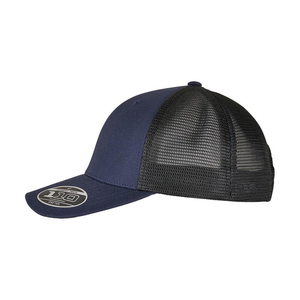 Unisex Adult 110 Canvas Structured Trucker Cap (Navy/Black) 3/4