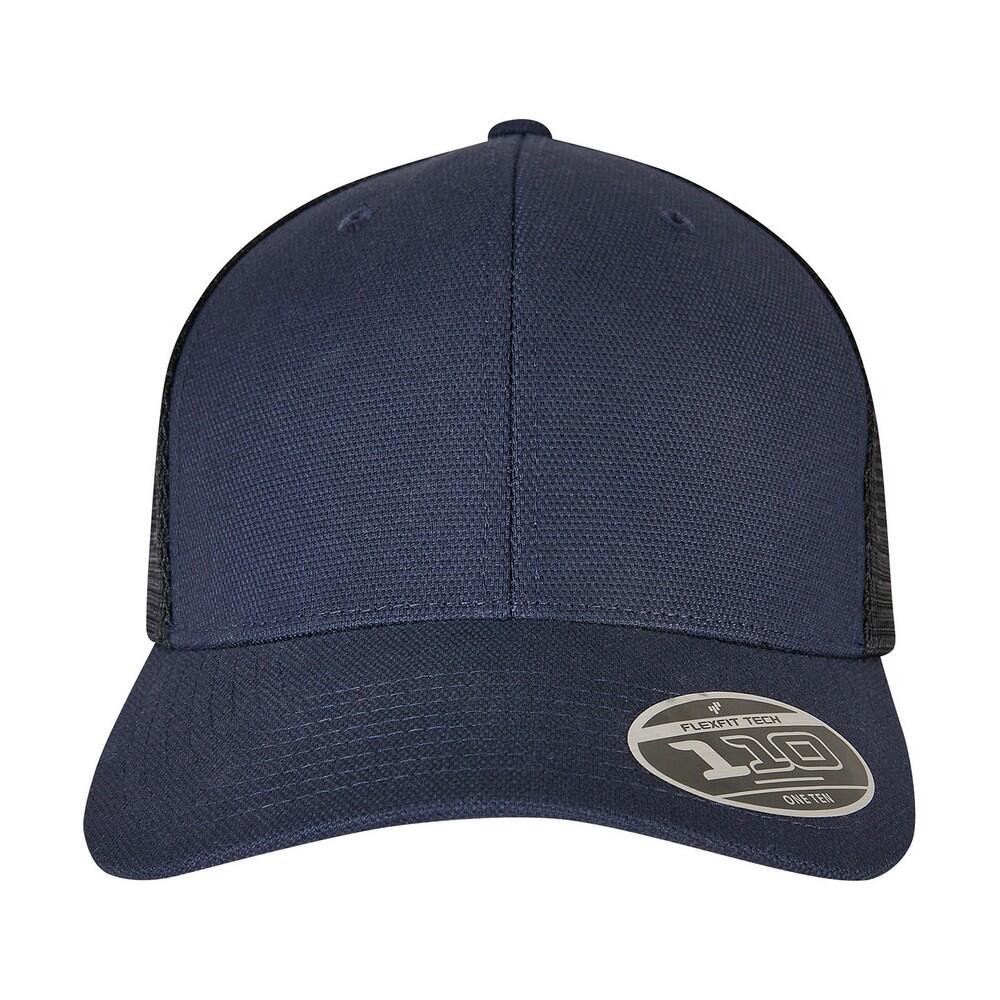 Unisex Adult 110 Canvas Structured Trucker Cap (Navy/Black) 4/4