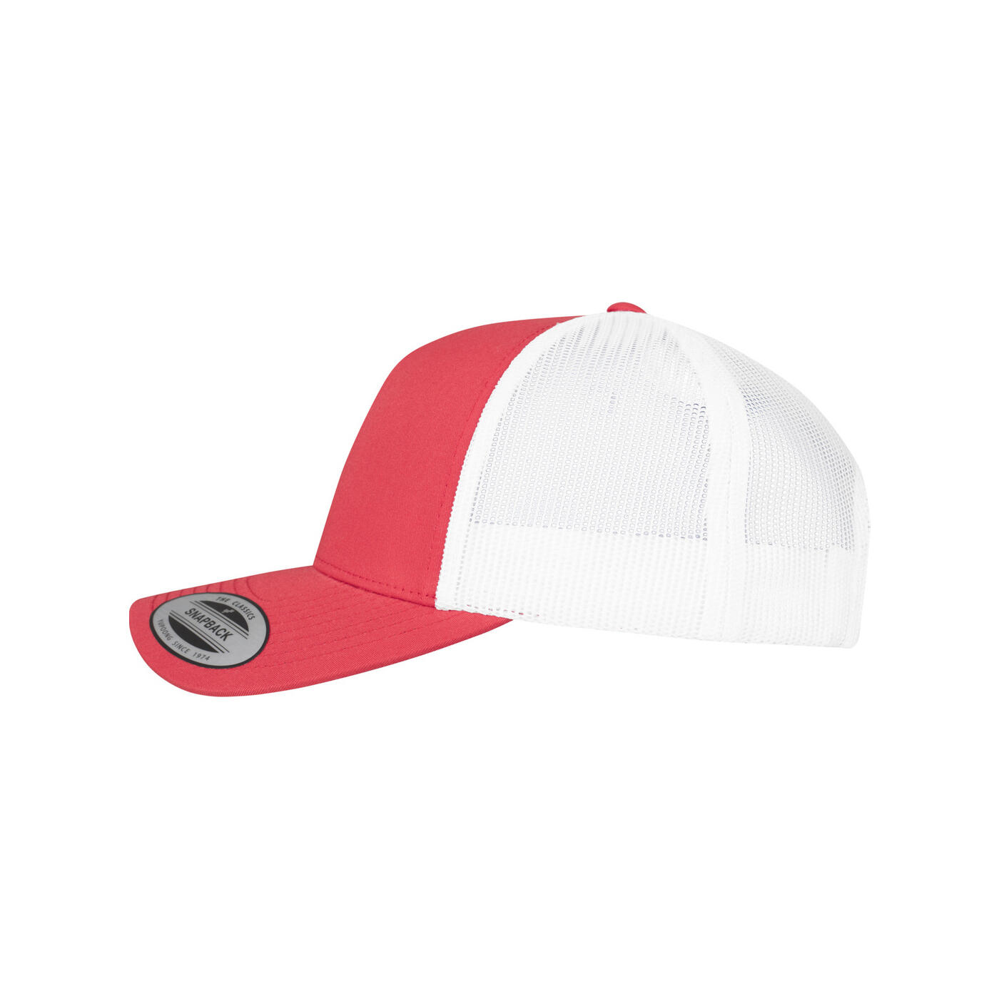 Trucker Cap 5 Segmente für HerrenDamen Unisex Damen und Herren Rot/Weiß 3/4