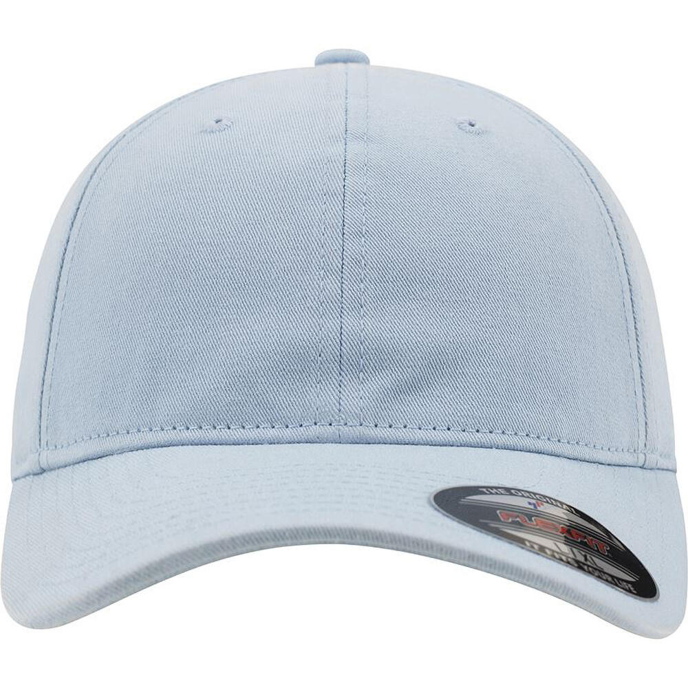 Garment Washed Cotton Dad Baseball Cap (Light Blue) 4/4