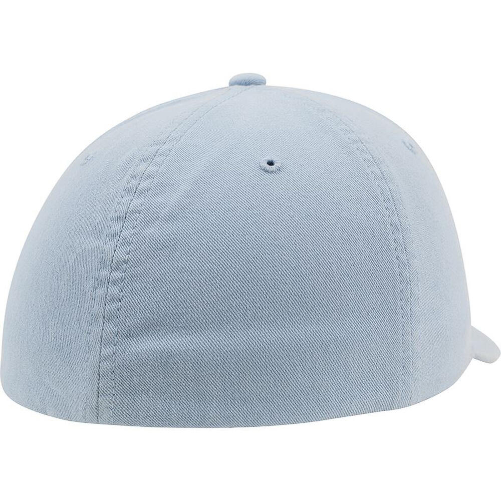 Garment Washed Cotton Dad Baseball Cap (Light Blue) 3/4