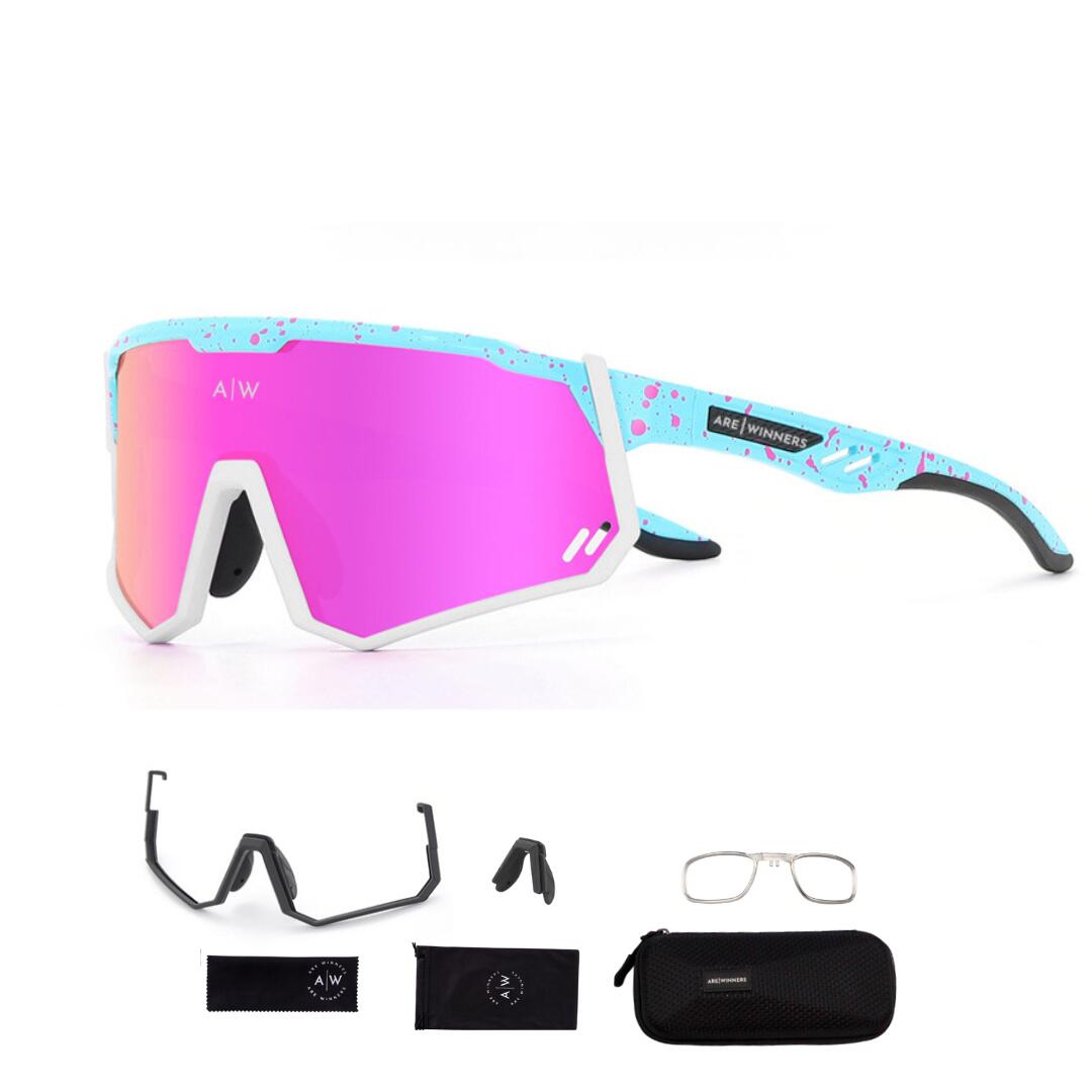 Are Winners - Lunettes Vélo Adulte Are Winners Ultra Alien - Lunettes De Soleil - Blanc|bleu|rose - Taille Unique - Decathlon
