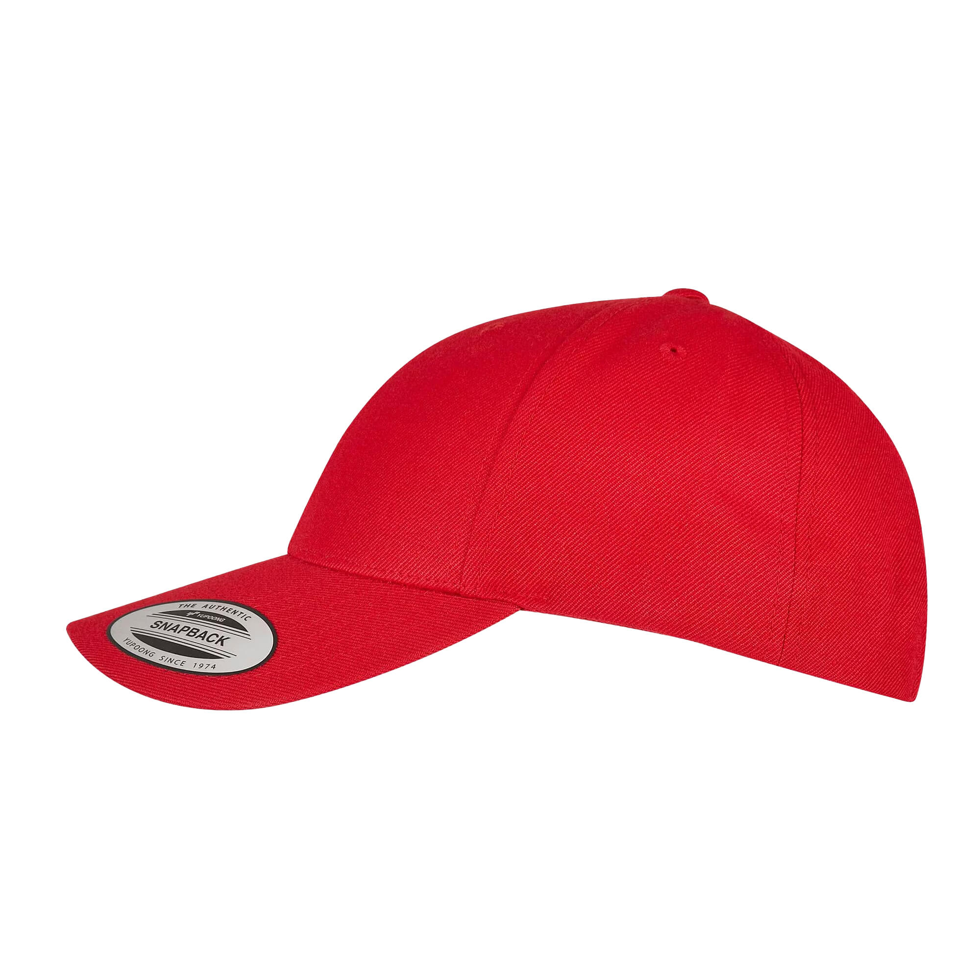 Unisex Adult Premium Snapback Cap (Red) 3/4