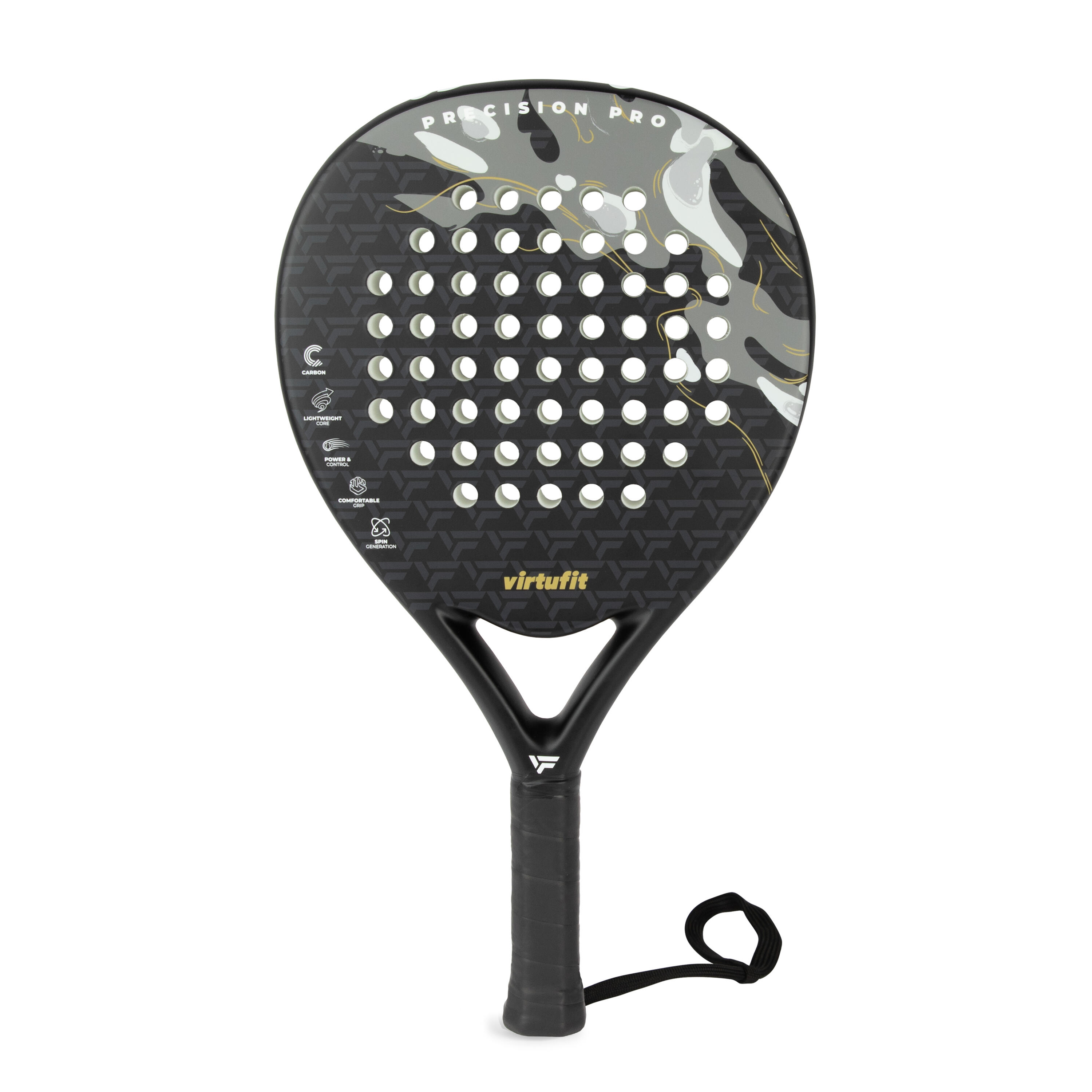 Raquete de Padel Precision Pro - Preto - Dourado 2/7