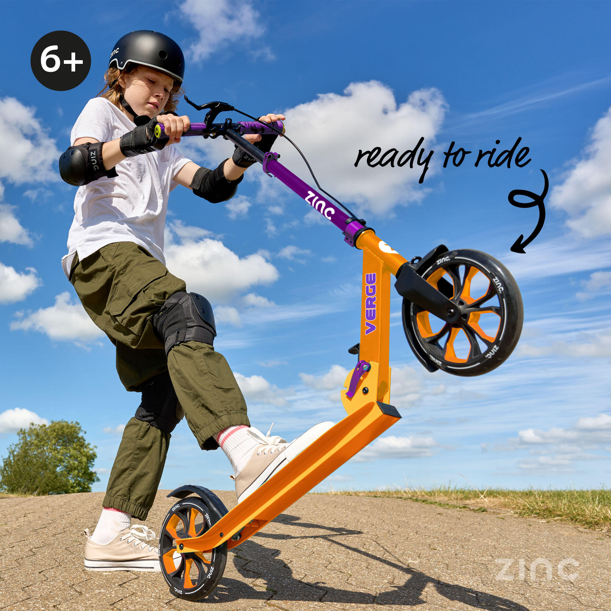 Zinc Verge Pro Commuter Scooter - Orange & Purple 6/6