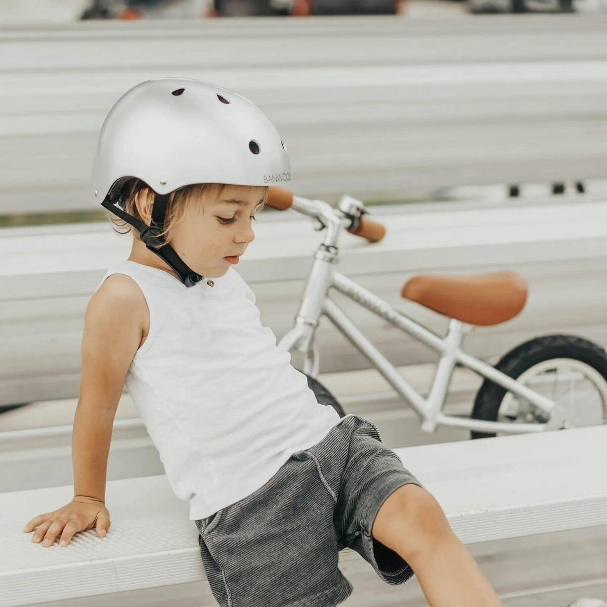 Casque Argent Abs Casque Enfant 3-7 Ans Protection 3/3