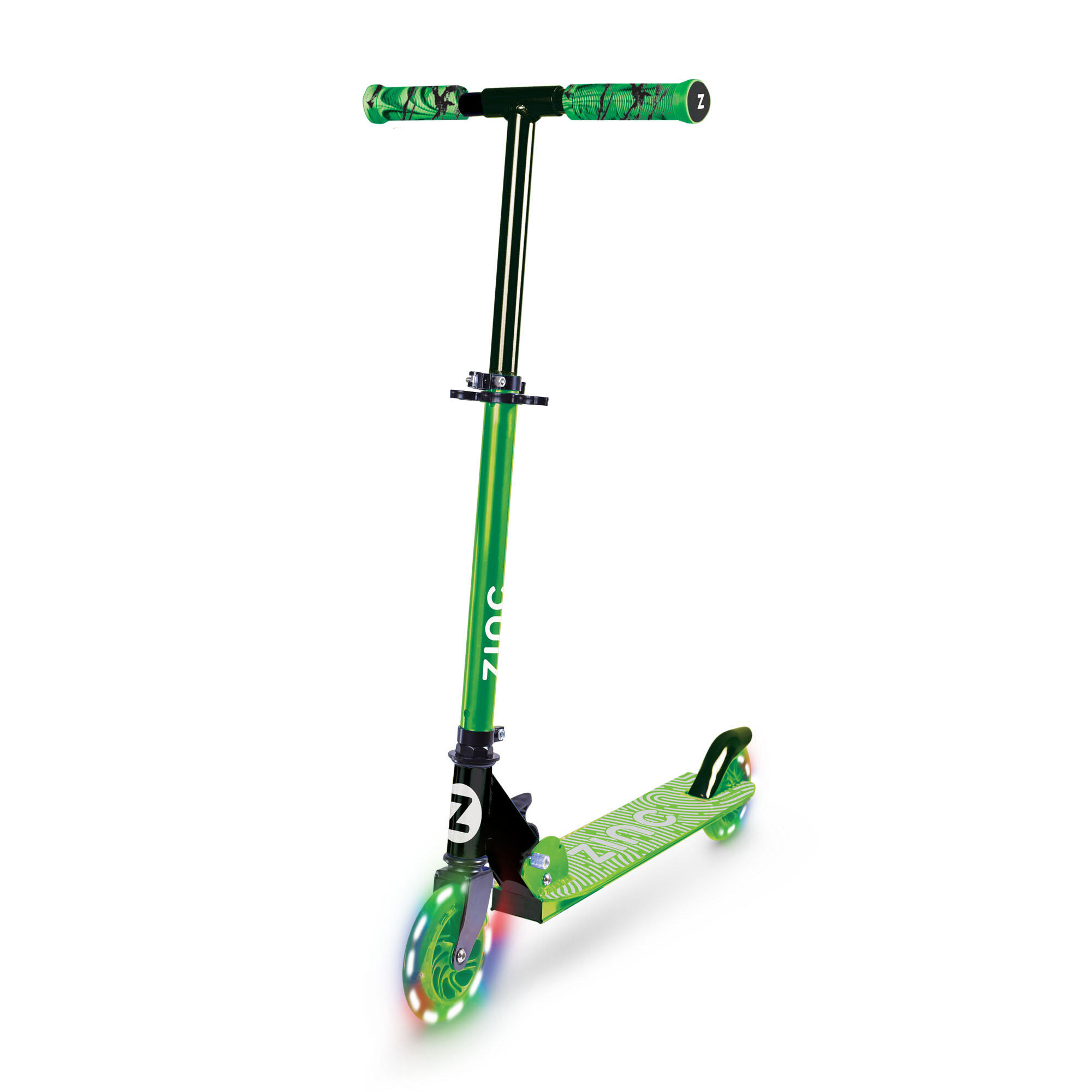 ZINC Zinc Identity Two Wheeled Folding Light Up Scooter - Green