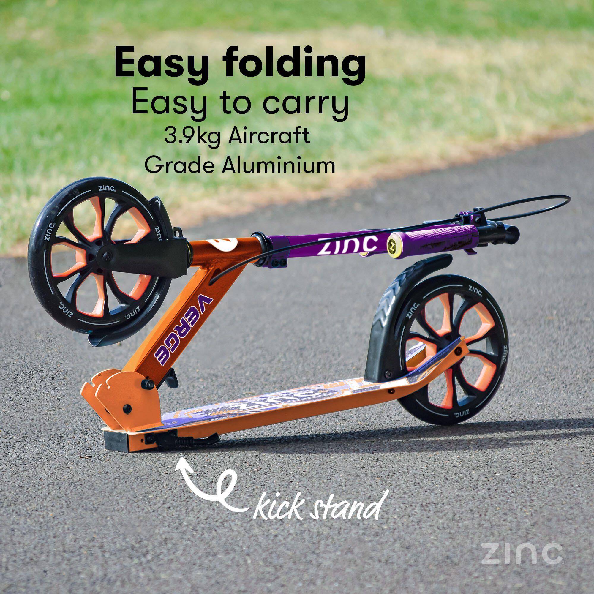 Zinc Verge Pro Commuter Scooter - Orange & Purple 5/6