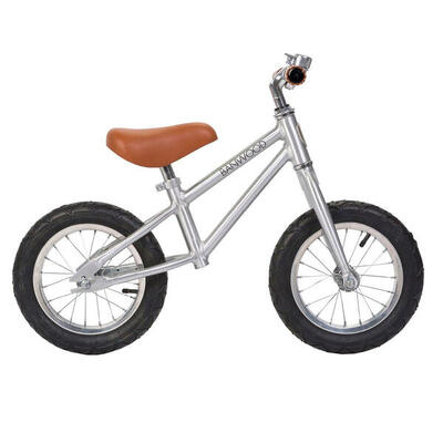 Loopfiets zilver aluminium outdoor fietsen 3-5 jaar evenwichtontwikkeling