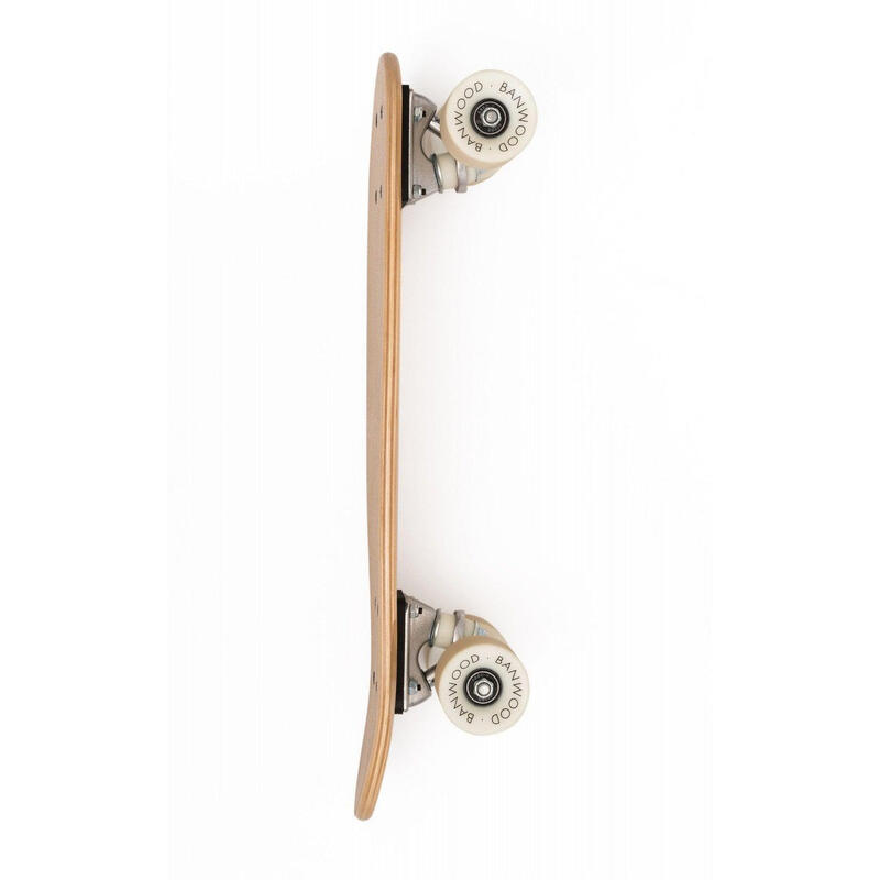 SKATEBOARD LEMN NATURAL ARȚAR PENTRU PATINAJ EXTERIOR COPII 3+ ANI ECHILIBRU