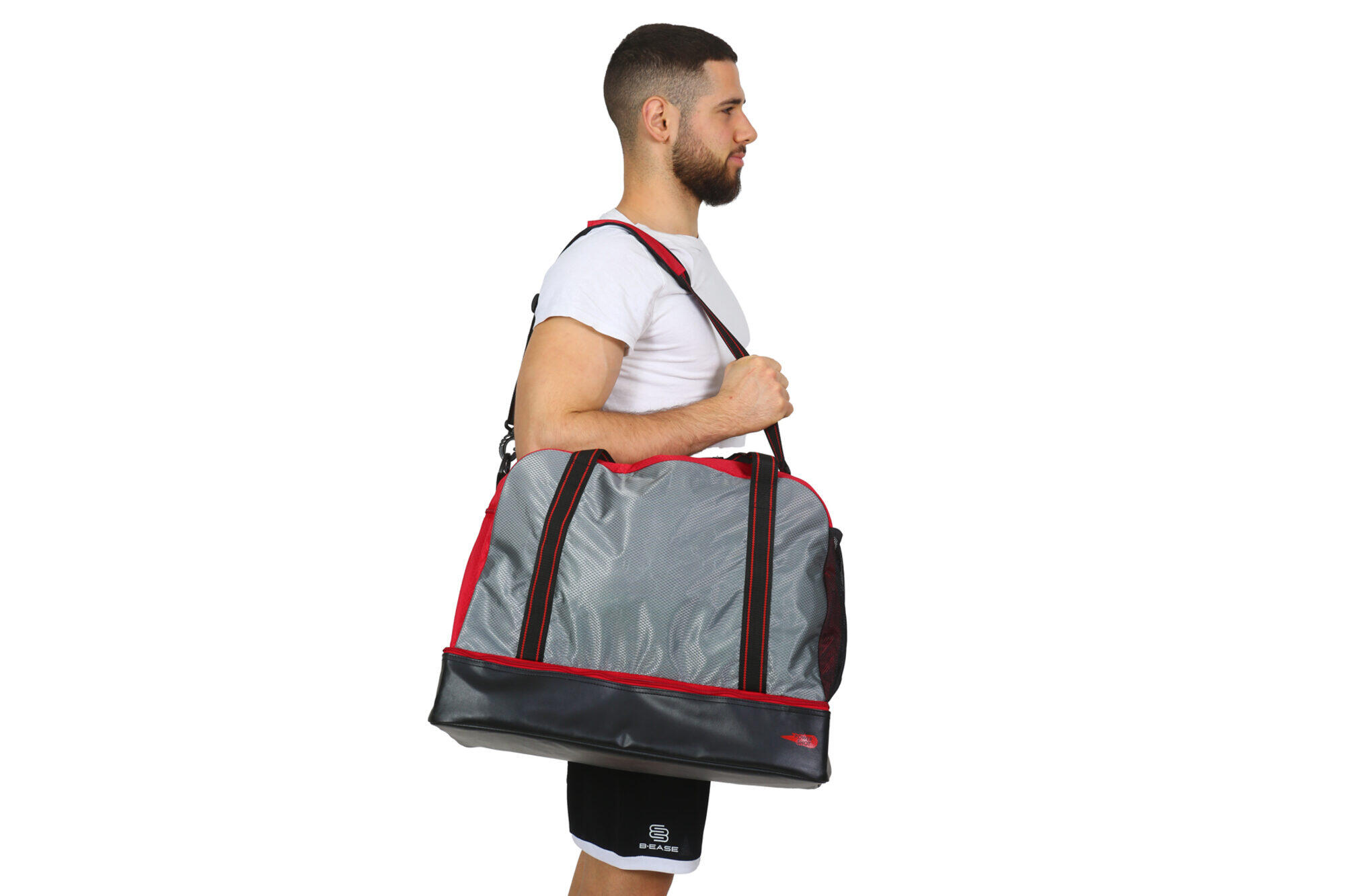 Borsa sportiva ecologica Cubico - Impermeabile - Rosso e nero 4/4