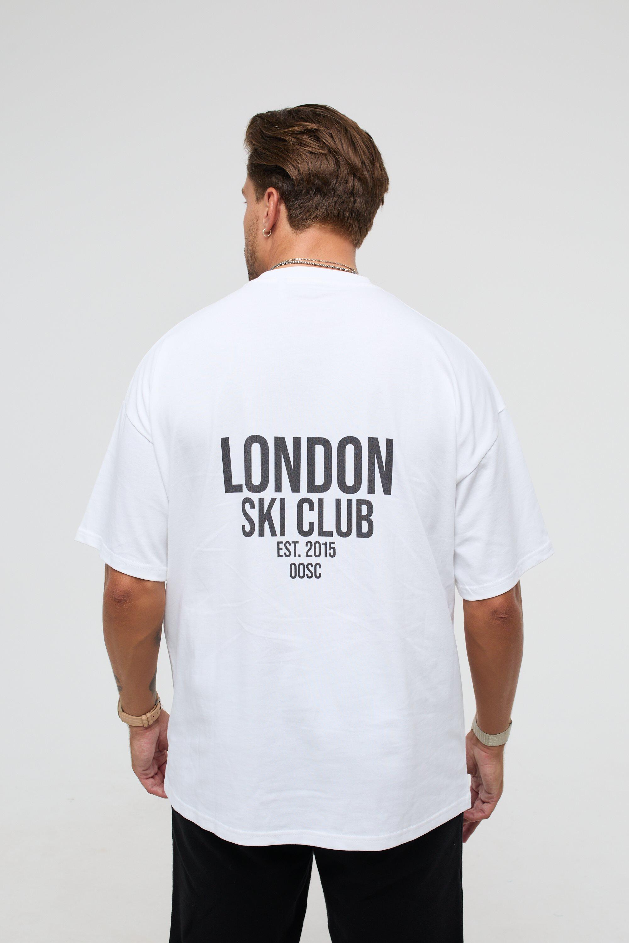London Ski Club Oversize T-shirt - Wit 5/5