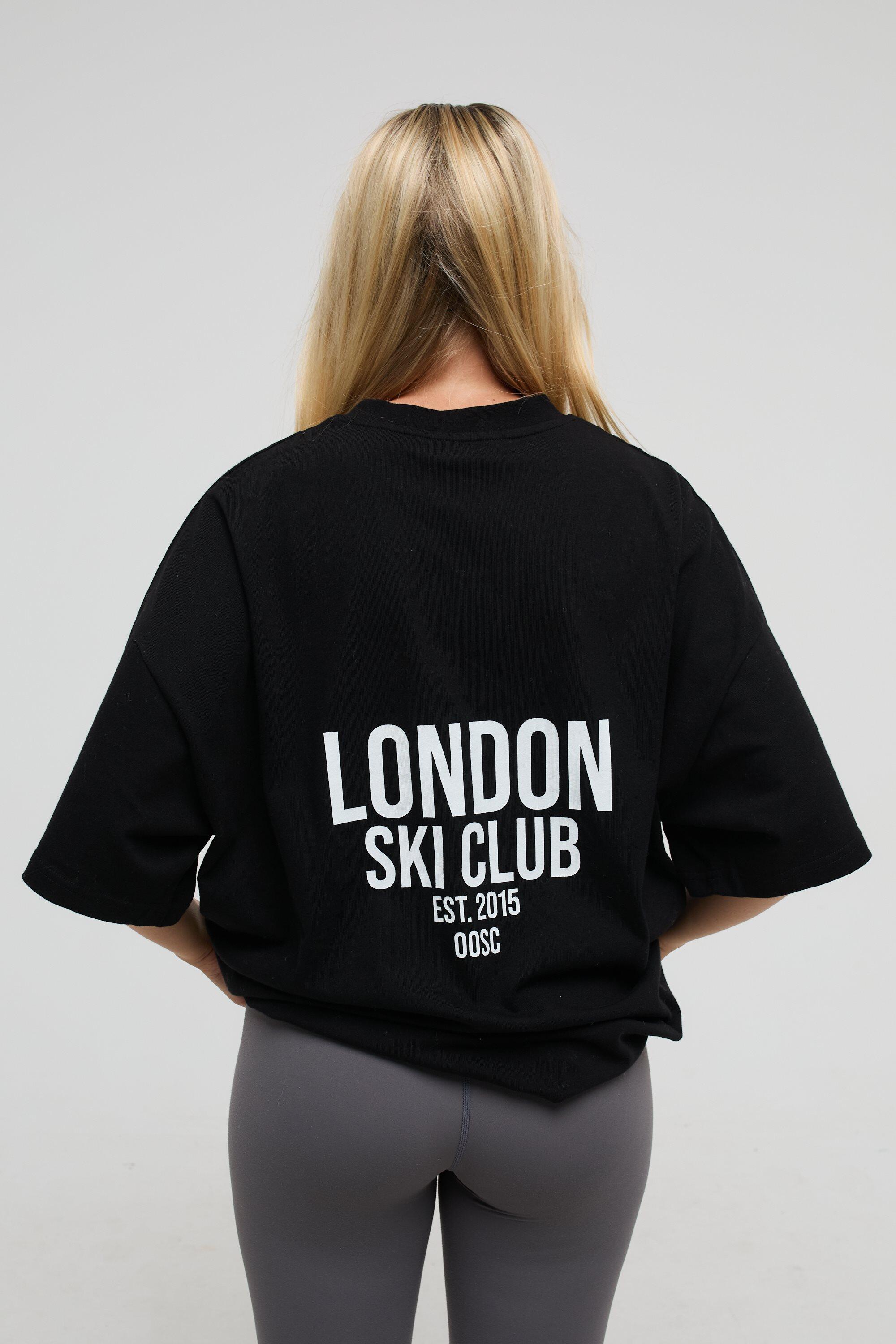 Maglietta oversize London Ski Club - Nero 4/6