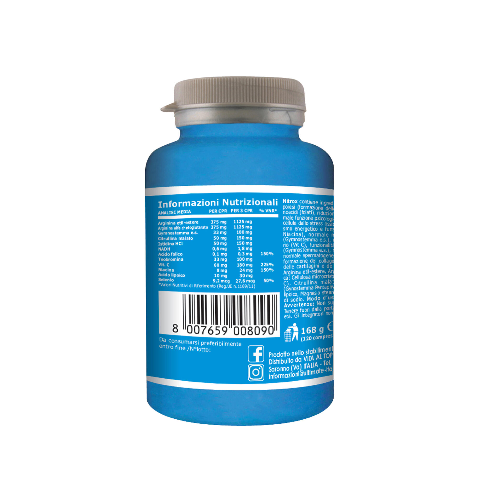 Integratore alimentare - NITR-OX - 120 cpr 3/6