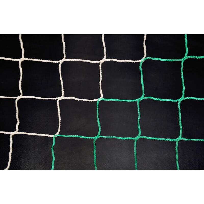 Rede de futebol de 11 de 3 mm - Branco e verde - 7,32 x 2,44 x 2 x 2 m