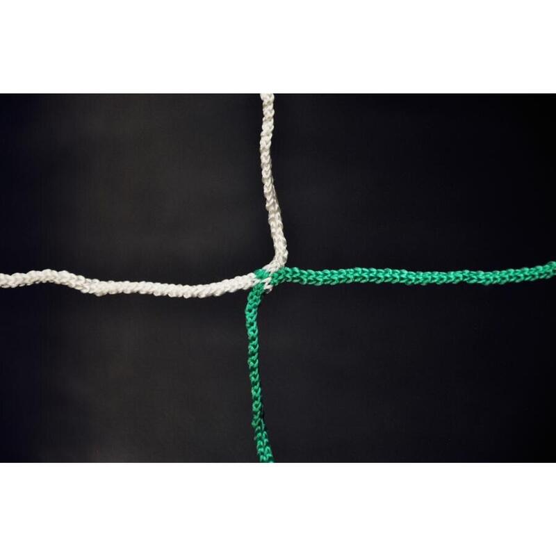 Rede de futebol de 11 de 3 mm - Branco e verde - 7,32 x 2,44 x 2 x 2 m
