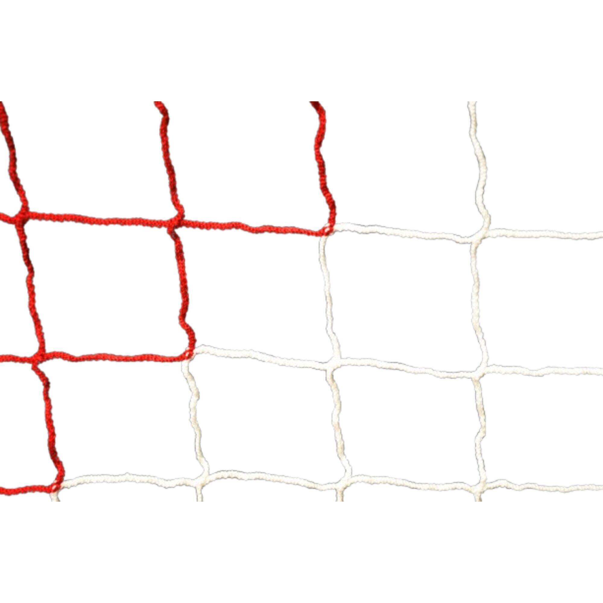 Rede de futebol 5m x 2m - Branco e vermelho