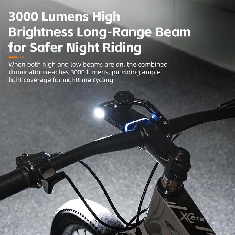 Lampka rowerowa przednia ROCKBROS RHL3000 (model 2024)
