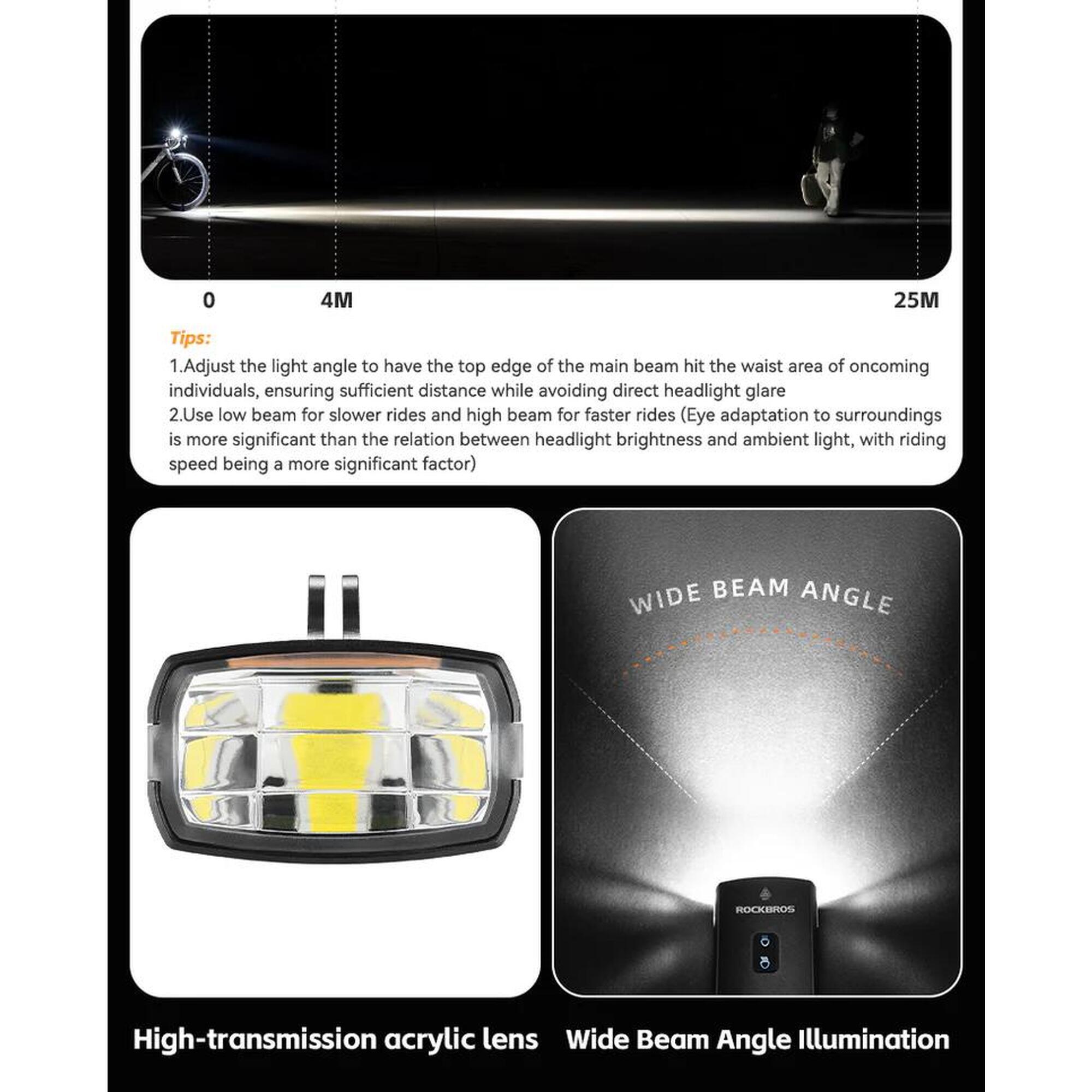 Lampka rowerowa przednia ROCKBROS RHL3000 (model 2024)