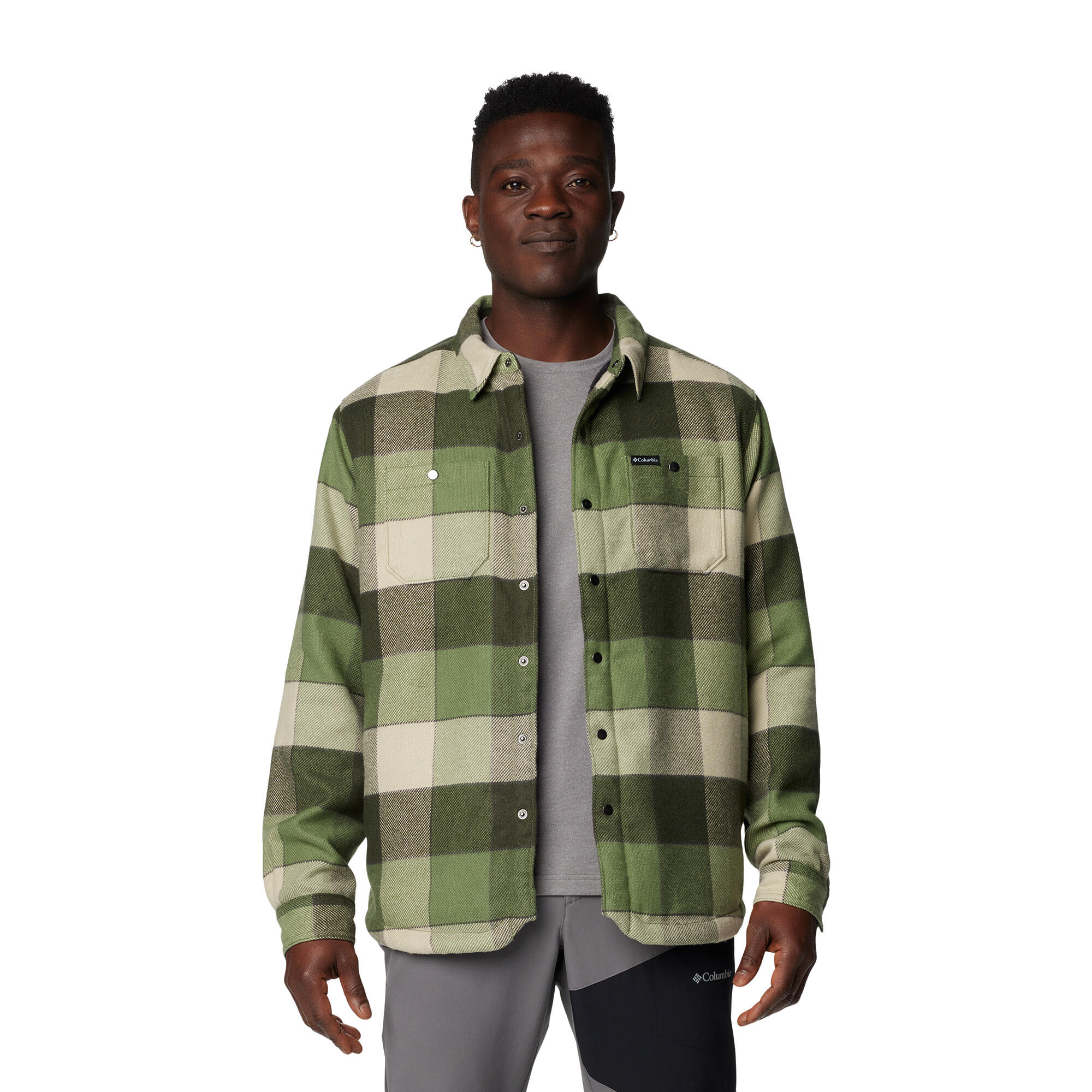 Columbia - Veste Windward Ii Homme Polyester Recyclé Sherpa, Coupe Regular - Chemise Manches Longues - Vert - Decathlon