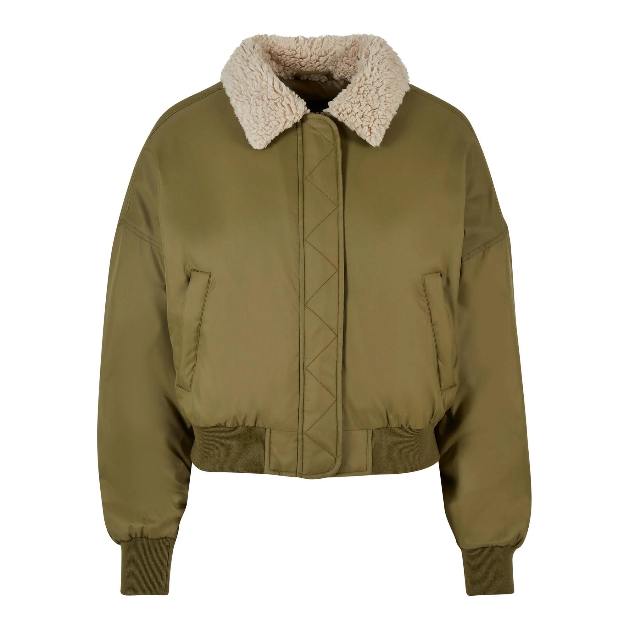 Womens/Ladies Pilot Bomber Jacket (Tiniolive/Sand) URBAN CLASSICS