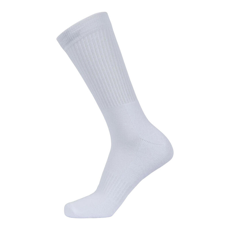 Unisex Adult Sportsmen Ribbed Cuff Crew Socks (Pack of 3) (Wit)