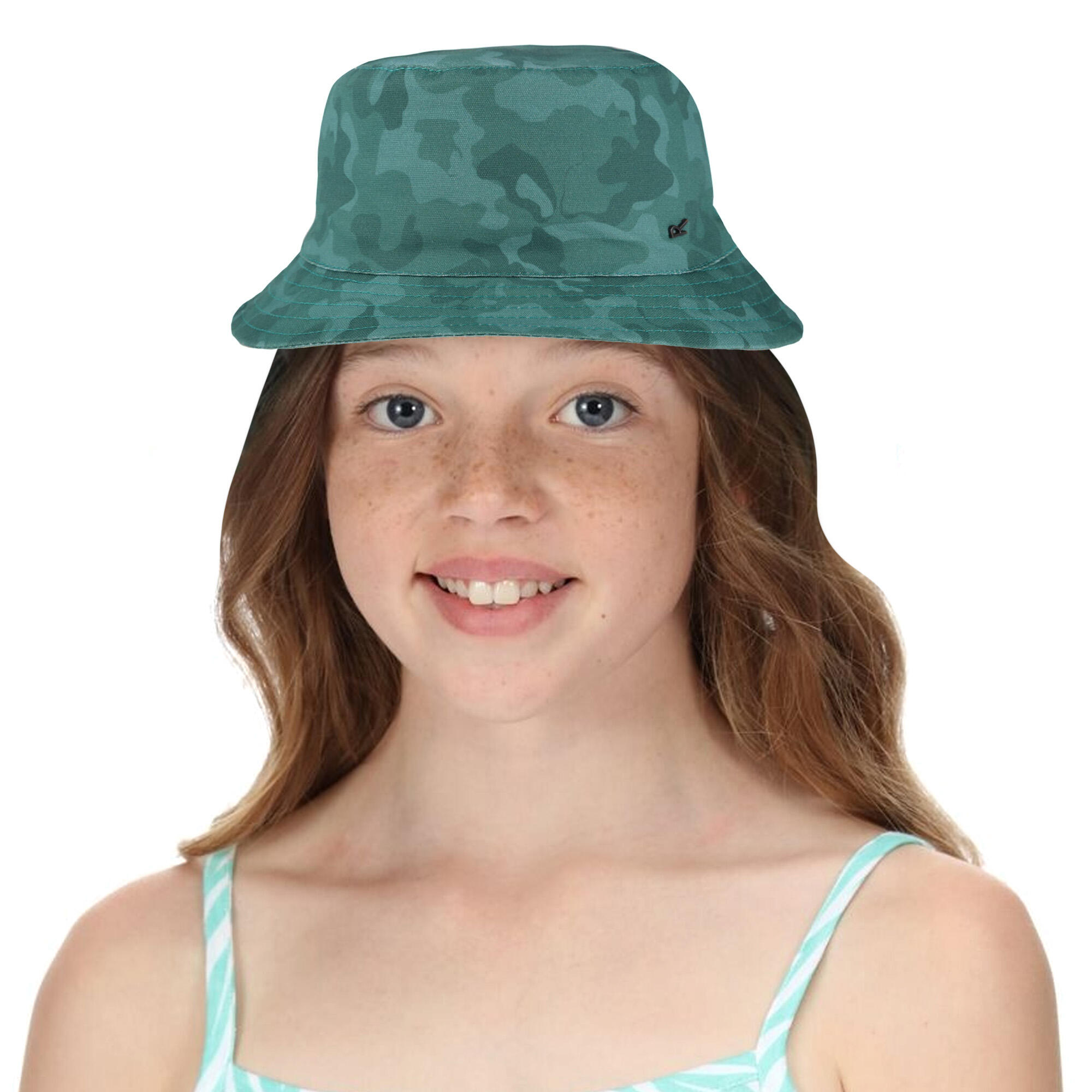 Childrens/Kids Crow Camo Bucket Hat (Sea Pine) 2/3